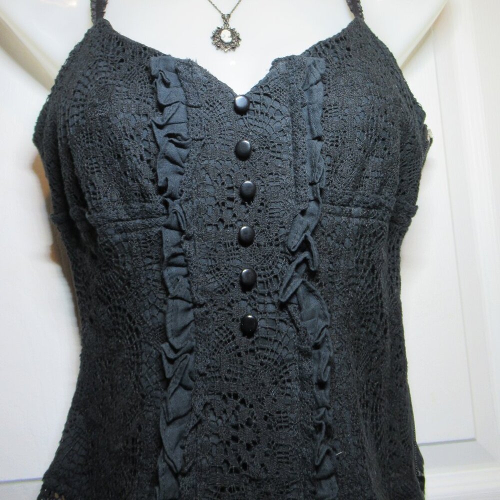 Blacklist Lip Service Lace Crochet Corset Lacing Witchy Goth Rare Top Bustier